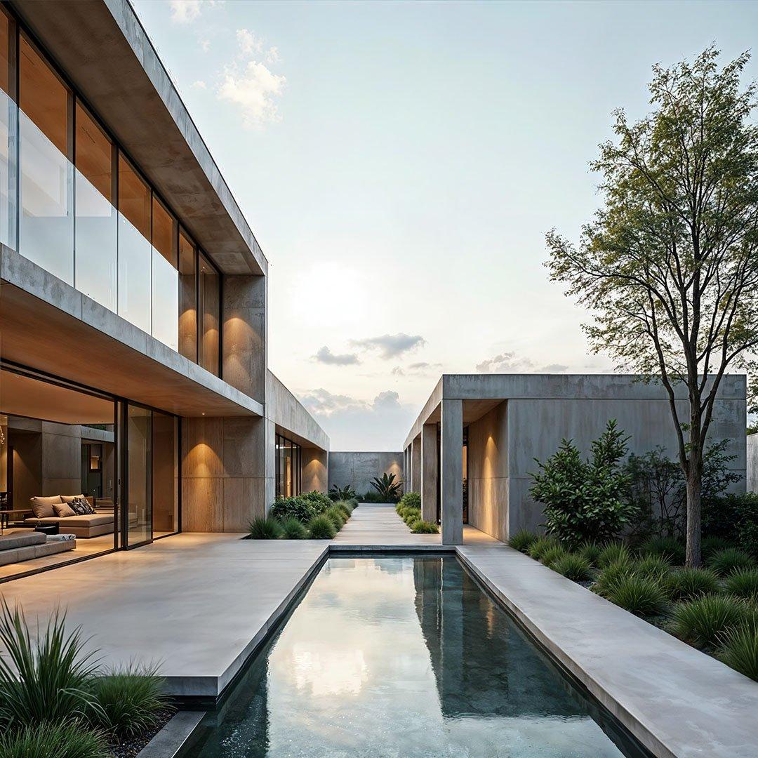 Ahşap detaylı çağdaş villa mimarisi